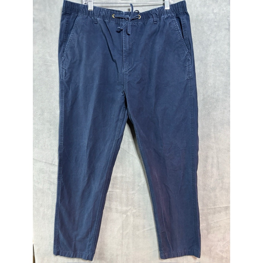 Peter Christian Organic Cotton Drawstring Chino Pants Navy Blue Men's 40/34